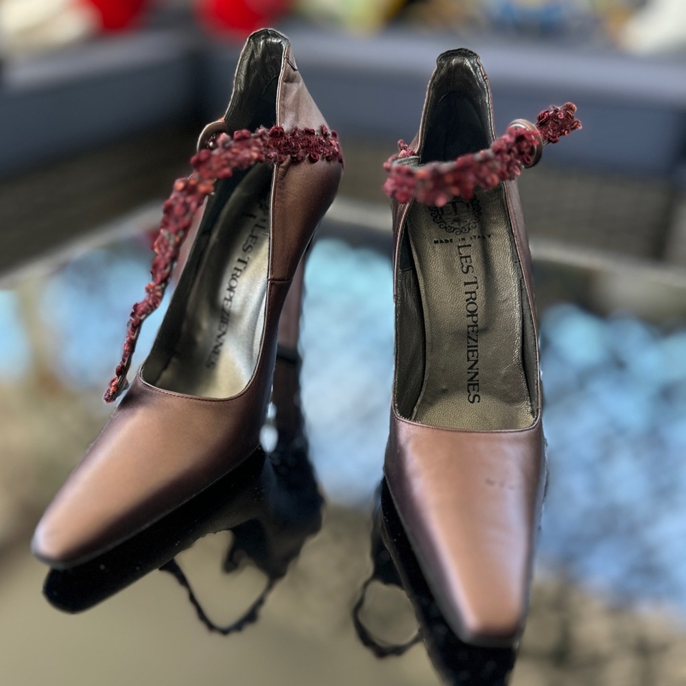 Elegant Red High Heels with Ankle Straps